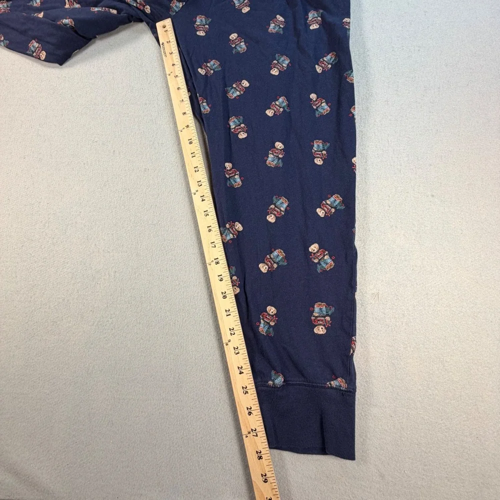 Polo Ralph Lauren Mens XL Navy Blue Holiday Polo Bear Pajama Jogger Pants